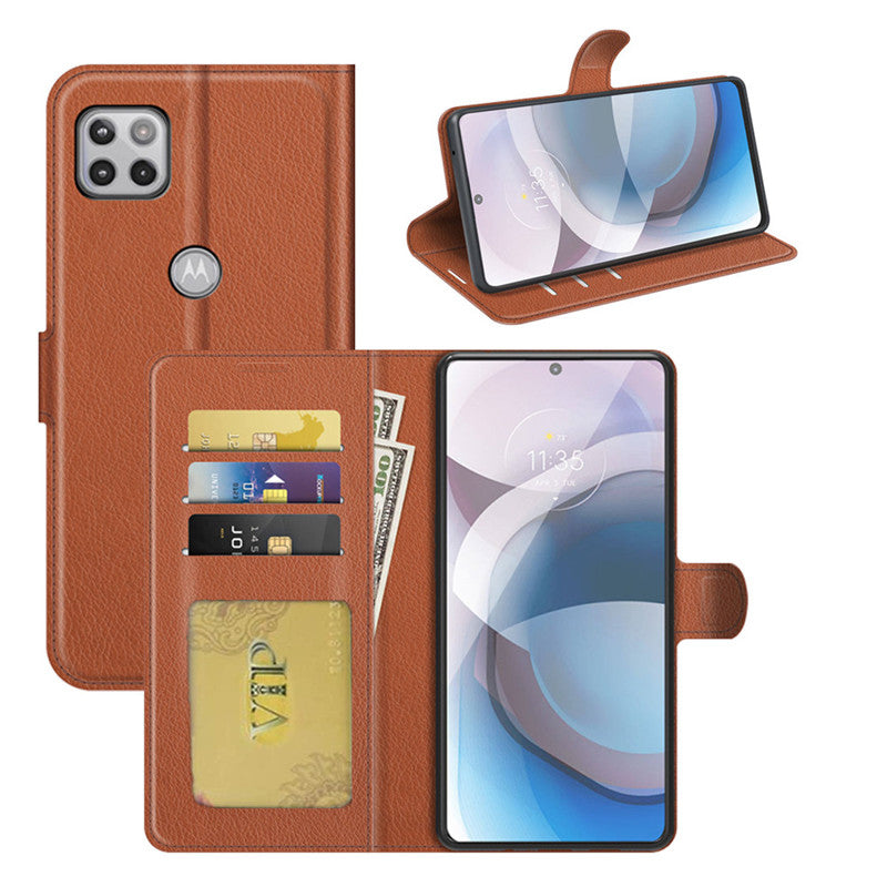 Leather Folio Wallet Case for Motorola Moto One 5G Ace Leather Folio Wallet Case for Motorola Moto One 5G Ace
